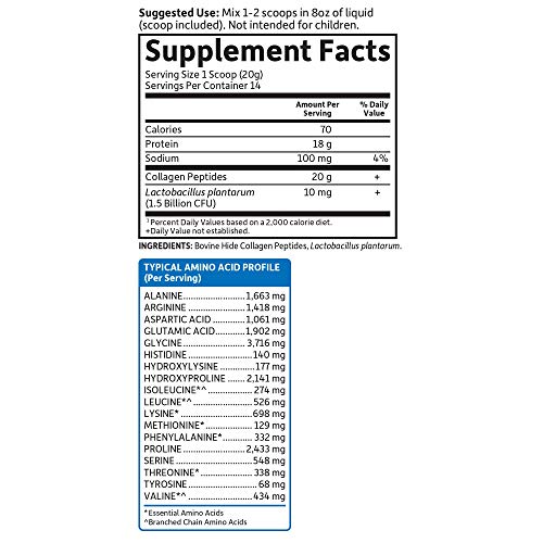 Garden of Life Grass Fed Collagen Peptides Powder – Unflavored Collagen Powder for Women Men Hair Skin Nails Joints, Hydrolyzed Collagen Protein Supplements, Post Workout, Paleo & Keto, 14 Servings