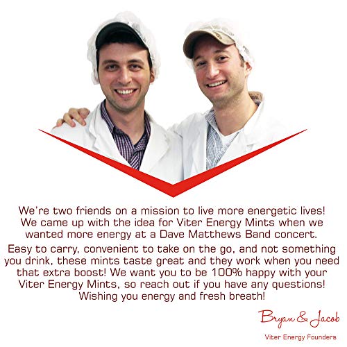 Viter Energy Extra Strength Caffeinated Mints - 80mg Caffeine, B Vitamins, Sugar Free Vegan Breath Mint. Powerful Energizing Boost. 1 Mint Replaces 1 Coffee, Gum, Chews, Gummies (Cinnamon, 6 Pack)