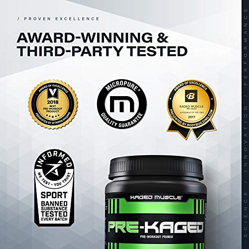 Pre Workout Powder; KAGED MUSCLE Preworkout for Men & Pre Workout Women, Delivers Intense Workout Energy, Focus & Pumps; One of the Highest Rated Pre-Workout Supplements, Fruit Punch, Natural Flavors