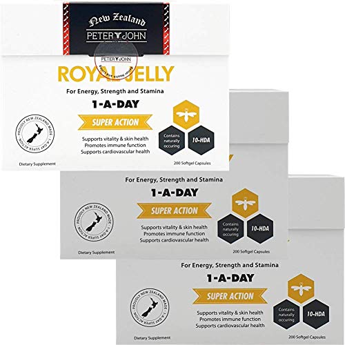 Royal Jelly 1000mg 200 Softgel Capsules 10-HDA Nutritional Supplements (3 Pack)