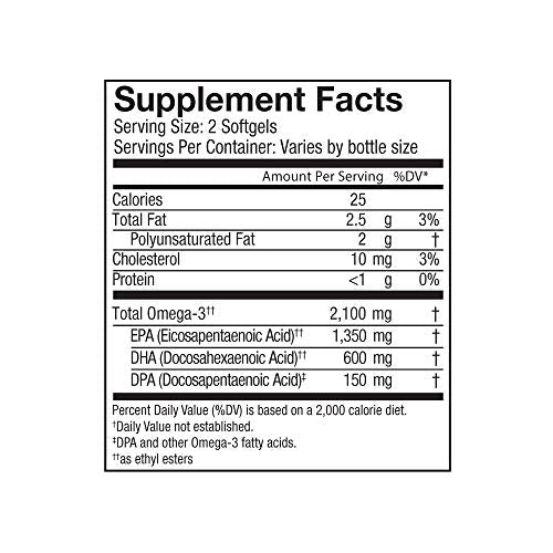 Oceanblue Omega 3 2100-120 Softgels - 2 Pack - Triple Strength Burpless Fish Oil ? Molecularly Distilled - High Concentration EPA DHA and DPA - Wild-Caught - Natural Orange Flavor