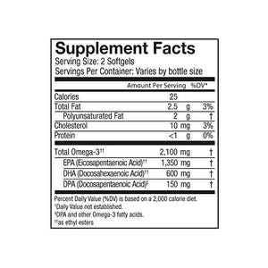 Oceanblue Omega 3 2100-120 Softgels - 2 Pack - Triple Strength Burpless Fish Oil ? Molecularly Distilled - High Concentration EPA DHA and DPA - Wild-Caught - Natural Orange Flavor