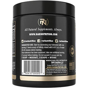 RARI Nutrition - Infinity Pre Workout Powder - Natural Preworkout Energy Supplement for Men and Women - Keto and Vegan Friendly - No Creatine - 30 Servings - (Blue Raspberry)