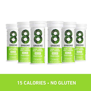 8Greens Immunity and Energy Effervescent Tablets - Packed with 8 Powerful Super Greens (Melon, 6 Tubes/60 Tablets)