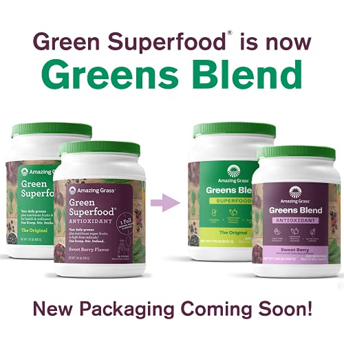 Amazing Grass Green Superfood Antioxidant: Organic Plant Based Antioxidant and Wheat Grass Powder for Full Body Recovery, 100 Servings & Green Superfood: Super Greens Powder, 100 Servings