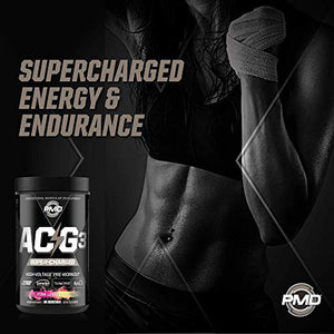 PMD Sports ACG3 Supercharged - Pre Workout - Powerful Strength, High Energy, Maximize Mental Focus, Endurance And Optimum Workout Performance for Men and Women - Pink Lemonade (60 Servings)