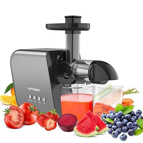 2021 Masticating Juicers for Leafy Greens Tomato Celery Carrot Wheatgrass, Cold Press Slow Juicer Machine Quiet Motor Easy Clean, Vegetable and Fruit Juice Extractor BPA-Free Dry Pulp Dishwasher Safe