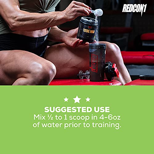 Redcon1 Total War - Pre Workout, Boost Energy, Increase Endurance and Focus, Beta-Alanine, 350mg Caffeine, Citrulline Malate, Nitric Oxide Booster - Keto Friendly (Watermelon)