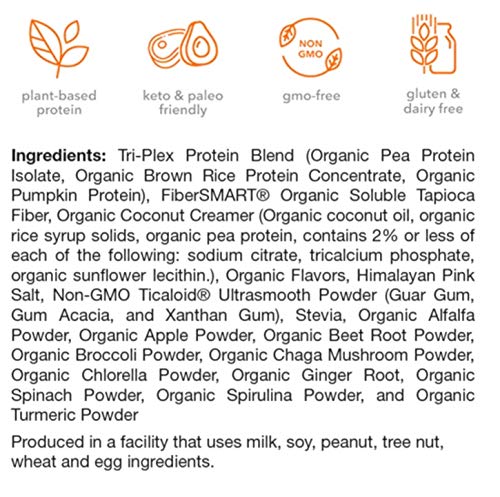 Vegan Organic Plant Protein Powder and Meal Replacement Shake - By 310 Nutrition - Gluten, Dairy and Soy Free - 0g of Sugar | Keto and Paleo Friendly… (Salted Caramel, 28 Servings)