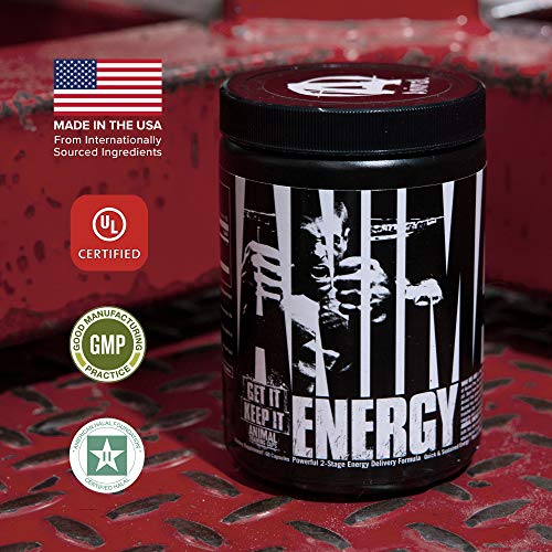 Animal Energy - Powerful 2 Stage Energy Delivery System - 300mg Caffeine per Capsule - Quick and Sustained Energy - Mood and Mental Focus Support - 60 Capsules, Black & White (3287)