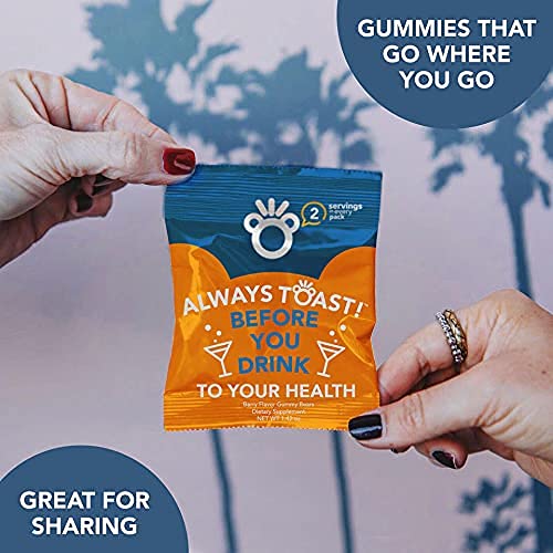 Toast! Before You Drink Gummies (16 Servings) - Liver Support - Bachelor & Bachelorette Party Kit Supplies, Gift Bag Favors - Milk Thistle, Prickly Pear, Vitamin B