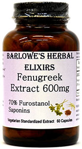 Fenugreek Extract - 70% Furostanol Saponins - 60 600mg VegiCaps - Stearate Free, Bottled in Glass!