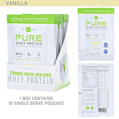 Pure Whey Protein Powder Vanilla Pack of 10 Single Serves