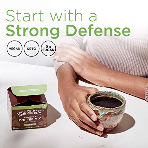 Four Sigmatic Organic Instant Mushroom Coffee with Cordyceps and Chaga, Support Energy & Athletic Performance, Keto & Portable, Red, 10 Count, 0.875 Oz