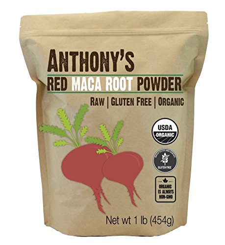 Anthony's Organic Red Maca Powder, 1 lb, Raw, Gluten Free, Non GMO, Non Gelatinized