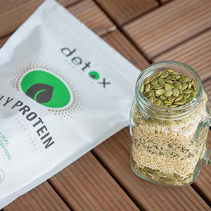 Detox Organics Plant Based Protein Powder, Creamy Vanilla - Vegan, Low Carb, Non Dairy, Gluten Free, Lactose Free, No Sugar Added, Non-GMO - Made with Hemp, Brown Rice, Pumpkin, and Quinoa