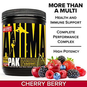 Animal Pak - The Complete All-in-one Training Pack - Multivitamins, Amino Acids, Performance Complex and More - For Elite Athelets and Bodybuilders - Cherry - 44 Scoops