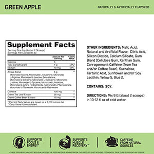 Optimum Nutrition Amino Energy - Pre Workout with Green Tea, BCAA, Amino Acids, Keto Friendly, Green Coffee Extract, Energy Powder - Green Apple, 30 Servings