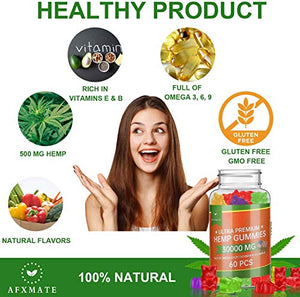 Hemp Gummies 30000MG - 100% Natural Hemp Oil Infused Gummies for Pain, Anxiety, Stress & Inflammation Relief, Promotes Sleep & Calm Mood