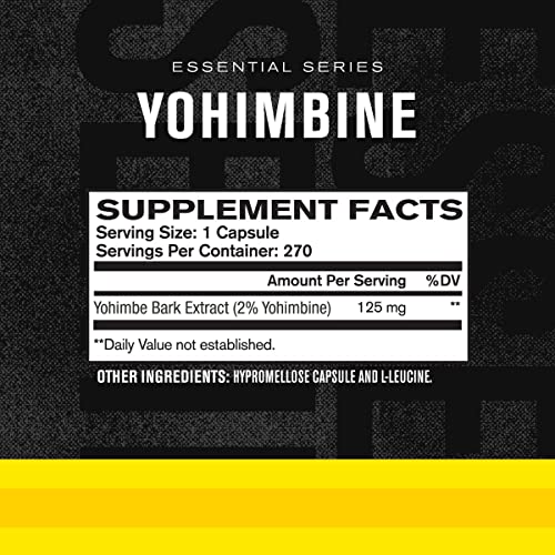 Yohimbine Extra Strength Supplement 2.5mg, 270 Capsules - Premium Yohimbe Bark Extract Supplement for Body Recomposition, Energy & More - Zero Fillers - 270 Non GMO Veggie Capsule Pills