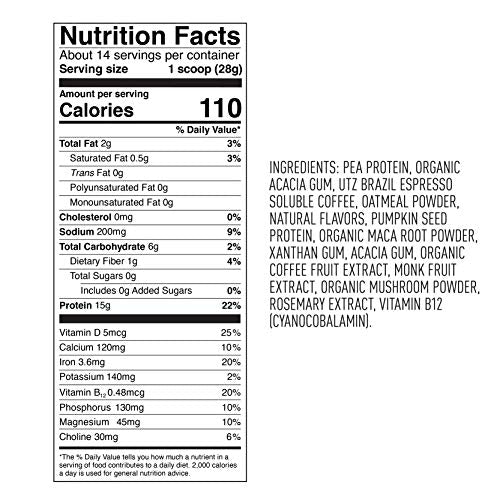 Vega Hello Wellness Spring in Your Step Blender Free Smoothie 14 Servings oz Plant Based Vegan Protein Powder 100mg Caffeine Vitamin D, Energy - Vanilla Cappuccino, 13.8 Ounce