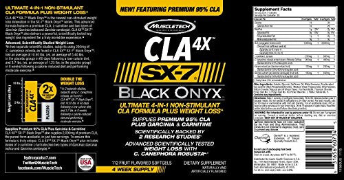 Muscletech CLA 4X SX-7 Black Onyx 112 Fruit Flavored Softgels