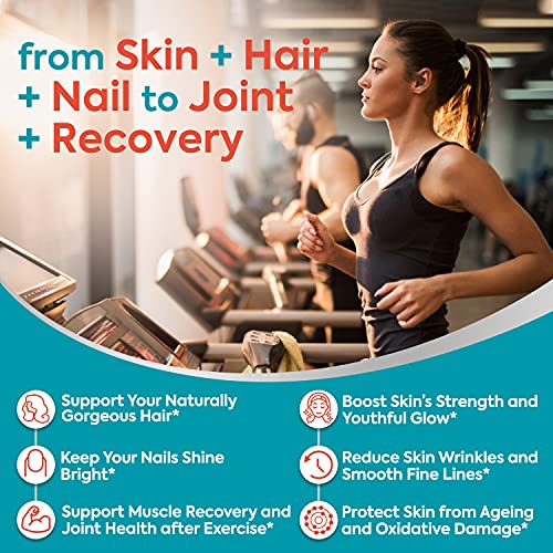 Surebounty 6-in-1 Super Collagen, Food Source Type I, II, III, Exclusive Formula, Turmeric + Black Pepper + Vitamin C + Hyaluronic Acid + Biotin, Keto & Paleo, No Hormone, No Sugar, Anti-Aging, 90 ct