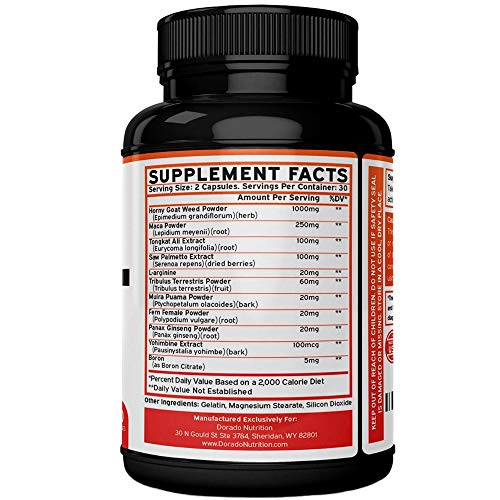 Tribulus Terrestris for Men & Women - 15,000mg Extract Equivalent,120 Capsules - Maca Root Capsules for Men & Women - 15,000mg Extract Equivalent, 60 plus - Horny Goat Weed for Men and Women - [1590mg