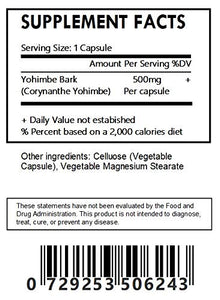 Yohimbe Bark Extract 5:1 Capsules 120