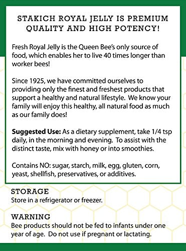 Stakich Fresh Royal Jelly - Pure, All Natural - No Additives/Flavors/Preservatives Added - 1 Kilogram (2.2 Pounds)