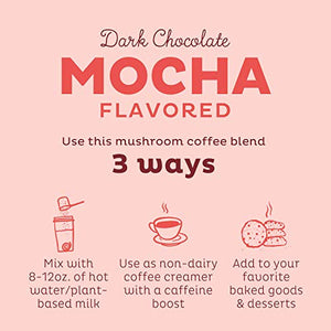 KOS Mushroom Coffee - Dark Chocolate Mocha Flavor - Organic Instant Coffee Mix with Reishi, Cordyceps, Lion's Mane, Chaga & Turkey Tail Mushrooms