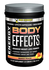 Power Performance Products Body Effects Pre Workout Supplement, Mango Peach, 570 grams (1lbs. 4.1oz)