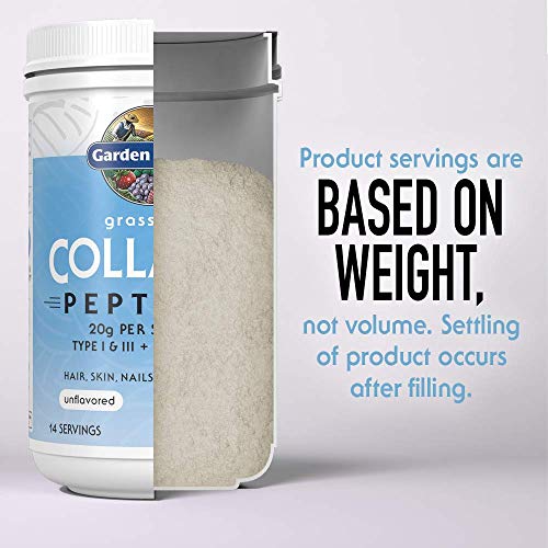 Garden of Life Grass Fed Collagen Peptides Powder – Unflavored Collagen Powder for Women Men Hair Skin Nails Joints, Hydrolyzed Collagen Protein Supplements, Post Workout, Paleo & Keto, 14 Servings