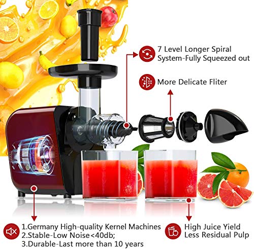 [Upgraded] KOIOS Juicing Machine, 2021 Masticating Slow Juicer Extractor, Cold Press Juicer with High Juice Yield