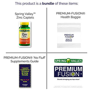 Zinc 50mg Supplement for Adults (Zinc Gluconate) - 200 Caplets.| Over a 6 Months Supply + Vitamin Pouch and Guide to Supplements