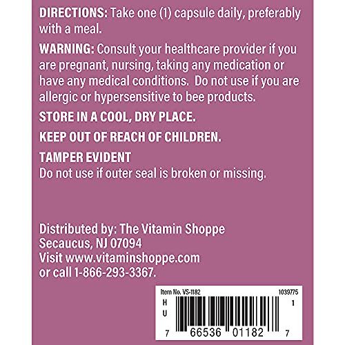 The Vitamin Shoppe Bee Pollen Extract 250MG, Superfood with Bee Propolis and Royal Jelly, Seasonal Immune System Support (300 Tablets)