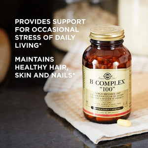 Solgar B-Complex "100", 100 Vegetable Capsules - Heart Health - Nervous System Support - Supports Energy Metabolism - Non GMO, Vegan, Gluten Free, Dairy Free, Kosher, Halal - 100 Servings
