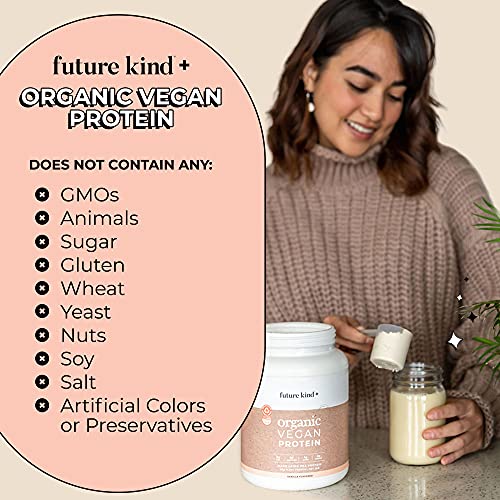Vegan Protein Powder by Future Kind. Plant Based Shake for Muscle Growth & Weight, Organic Soy-Free Pea Protein Powder. Sugar-Free, Dairy-Free & Gluten-Free Plant Protein Powder Vanilla, 34 Servings.