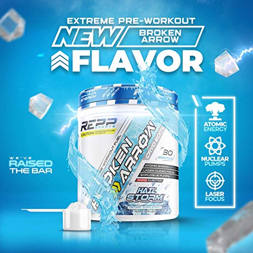 REPP Sports Broken Arrow Extreme Pre-Workout | Intense Energy and Endurance Support (Hail Storm, 30 Servings)