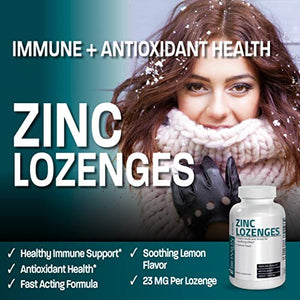 Bronson Zinc Lozenges Antioxidant & Immune Support Supplement Lemon Flavored, 60 Chewable Tablets