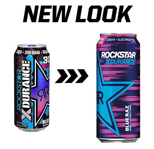 Rockstar Energy Drink 4 Flavor Xdurance 300mg Caffeine Variety Pack, Xdurance Variety Pack, 12 Count