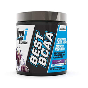 BPI Sports Best BCAA - The Building Blocks of Protein and Muscle - Post-Workout Recovery - Supports Metabolism - Omega 6 - Grape, 30 Servings, 300 g