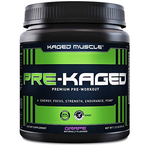 Pre Workout Powder; KAGED MUSCLE Preworkout for Men & Pre Workout Women, Delivers Intense Workout Energy, Focus & Pumps; One of The Highest Rated Pre-Workout Supplements, Grape, Natural Flavors