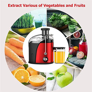 110V Juicer Machines Vegetable and Fruit, Red Centrifugal juicers Best Sellers Easy to Clean with Brush, Juice Extractor Machine with Wide Mouth Feed Chute, Multi Speed Control