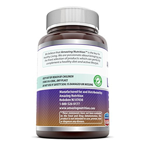 Amazing Nutrition L-Arginine 1000mg Supplement - Best Amino Acid Arginine HCL Supplements for Women & Man - Promotes Circulation and Supports Cardiovascular Health - Tablets (Non-GMO,Gluten Free) (120 Count)