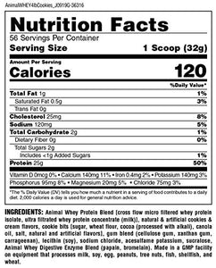 Animal Whey Isolate Whey Protein Powder, Isolate Loaded for Post Workout and Recovery, Cookies & Cream, Cookies & Cream, 4 Pound, 64 Oz