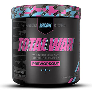 Redcon1 Total War - Pre Workout, Boost Energy, Increase Endurance and Focus, Beta-Alanine, 350mg Caffeine, Citrulline Malate, Nitric Oxide Booster - Keto Friendly (Vice City)