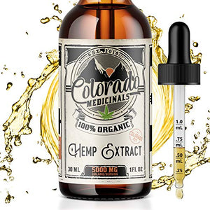 Hemp Oil for Pain & Anxiety Relief -5000mg of Pure Extract -Best Premium Organic -Colorado Grown -100% Natural Sleep Aid -High in Omega 3-6-9- Helps Brain Skin & Hair Zero THC CBD Cannabidiol