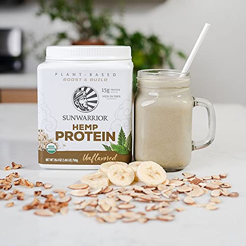 Sunwarrior Hemp Powder is a Plant Based Protein Powder Organic Unsweetened, Gluten Free, Vegan Protein, with BCAA's, plus Fiber, Healthy Fats, Antioxidants and Minerals, Free of Soy, GMOs & Sugar Free