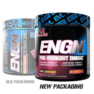 Evlution Nutrition ENGN Pre-Workout, Pikatropin-Free, 30 Servings, Intense Pre-Workout Powder for Increased Energy, Power, and Focus (Pink Lemonade)